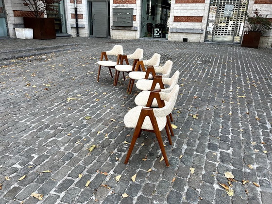 Image 1 of 6 Stühle, Modell „Compass“, von Kai Kristiansen, Dänemark, 1960er Jahre