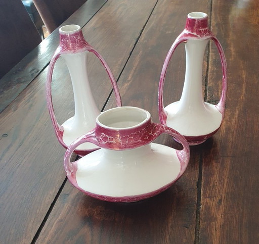 Art Deco vase set NIMY (Belgian pottery ca. 1920)