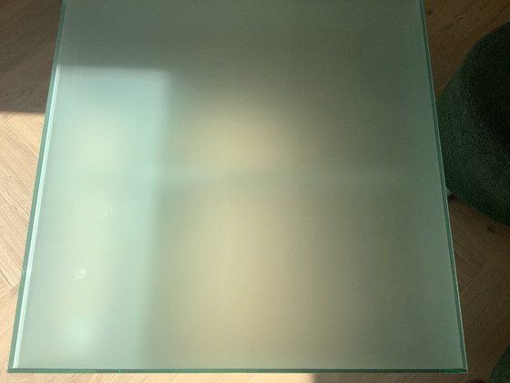 Image 1 of Square frosted glass table