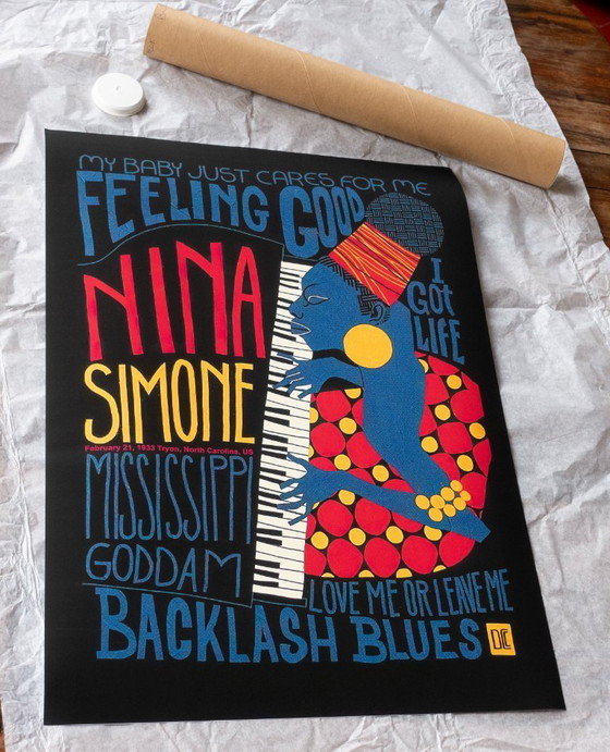 Image 1 of Nina Simone, one of the greatest Divas in Jazz history - Poster 50x70 cm