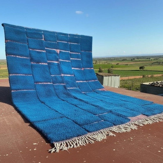Alfombra bereber grande de 450 cm x 350 cm, lana natural, marroquí. – Wool (photo 6 of 7)
