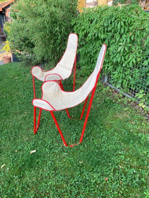Pair of Vintage "Zero 7" Lounge Chairs by Ivan Loss for Sandrigarden – NOS / New – stoelen fauteuils, Metal (photo 2 of 9)