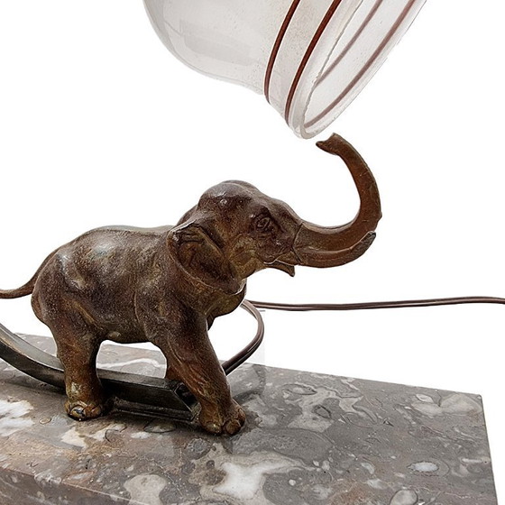 Image 1 of Art Deco lamp met olifant