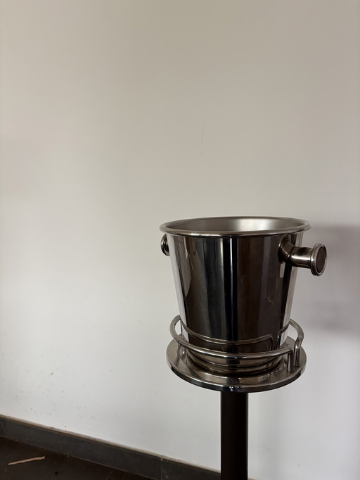 Alessi stainless steel wine cooler with stand