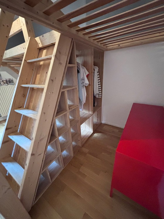 Cama alta de madera maciza hecha a medida – Compagnons du devoir, Camas de matrimonio, Wood (photo 4 of 13)
