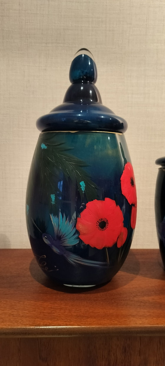 2 Glass Jars - Hand-Painted – Vases (photo 10 of 12)