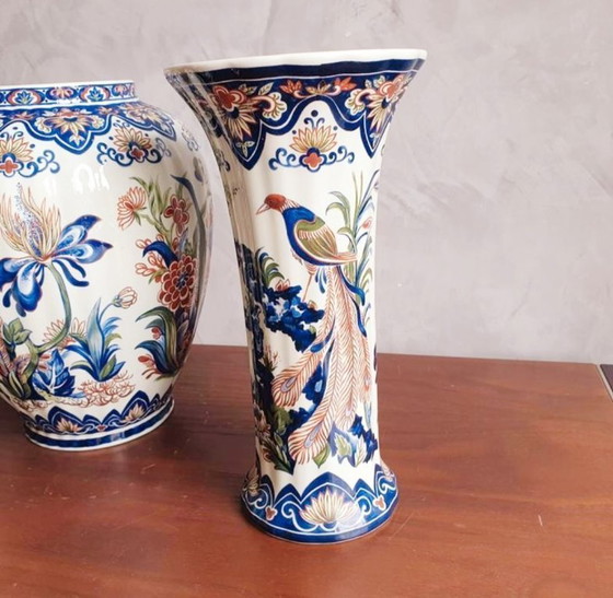 Image 1 of Unieke Kastelenset Vieux Rhodes Boch pauwen en vogels 