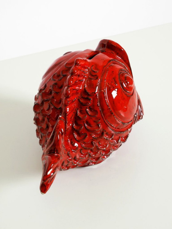 Image 1 of Beautiful 1960s ceramic fish money box by Aldo Londi for Bitossi Italy