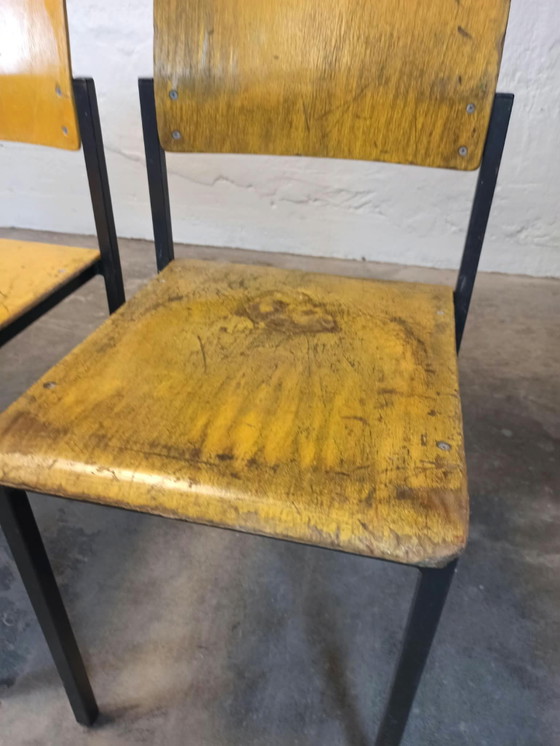 4 x sedie industriali vintage – Sedie da pranzo, Metallo, Legno (photo 13 of 15)