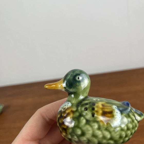 Image 1 of Vintage Keramisch Eend Peper en Zoutstel