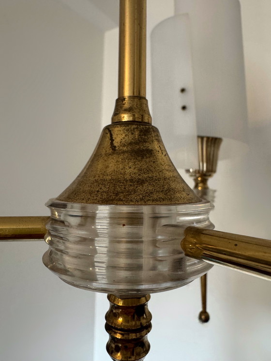 Image 1 of Lampadario in ottone e perspex anni '60