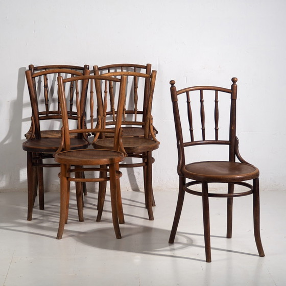 Antique bentwood dining chairs (c.1920). Set of 6 pieces #2 (photo 8 of 40)