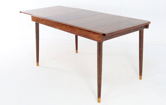 Image 1 of Extendable rectangular rosewood dining table vintage