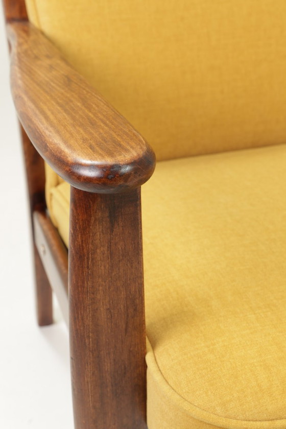 Image 1 of Vintage armchair yellow mellow velvet 1960 modern design 