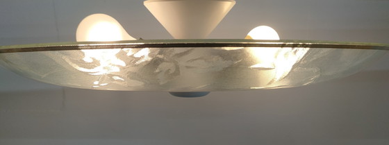 Image 1 of Large vintage 1960s/70s glass ceiling light.