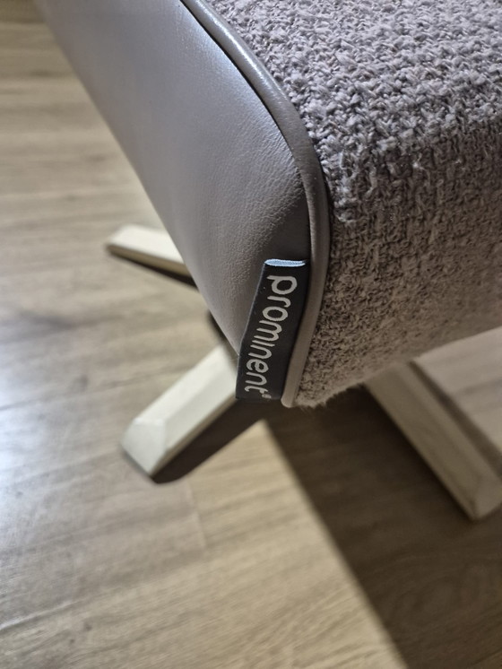 Image 1 of Fauteuil relax réglable Ashley - Rose ancien - Cuir taupe