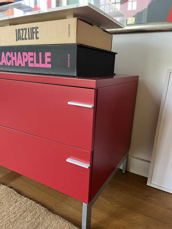Image 1 of Pastoe Sideboard Red With 8 Drawers