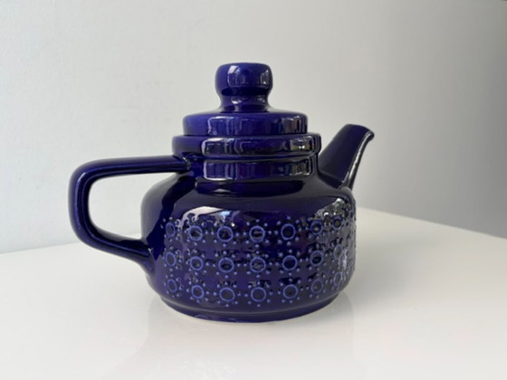 Vintage Keramieken Theepot Kobaltblauw Fat Lava 1,2L – Servies, Ceramic (photo 10 of 14)
