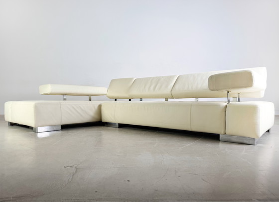 Image 1 of Original Brühl corner sofa Sunrise design sofa leather light couch
