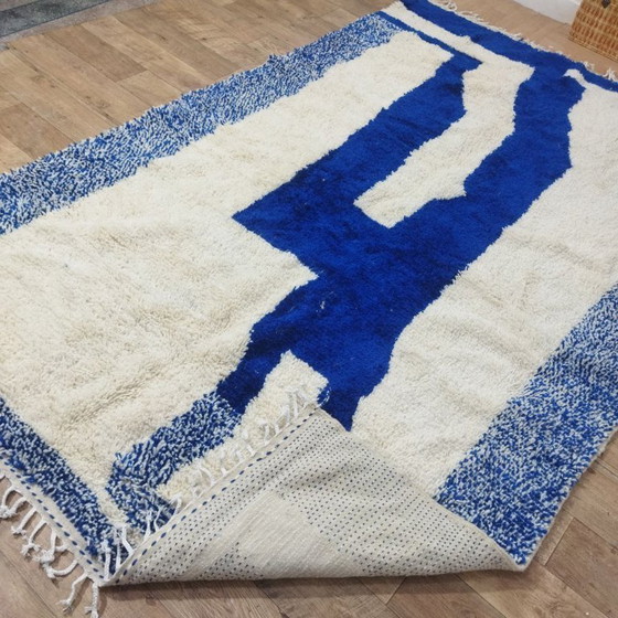 Image 1 of Blue Abstract Berber Rug – Blue Abstract Berber Carpet | 310 × 200 cm