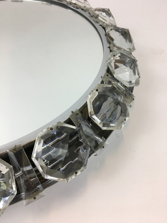 Image 1 of Bakalowits Crystal Diamond Backlit Mirror Glass Chrome, Austria, 1950