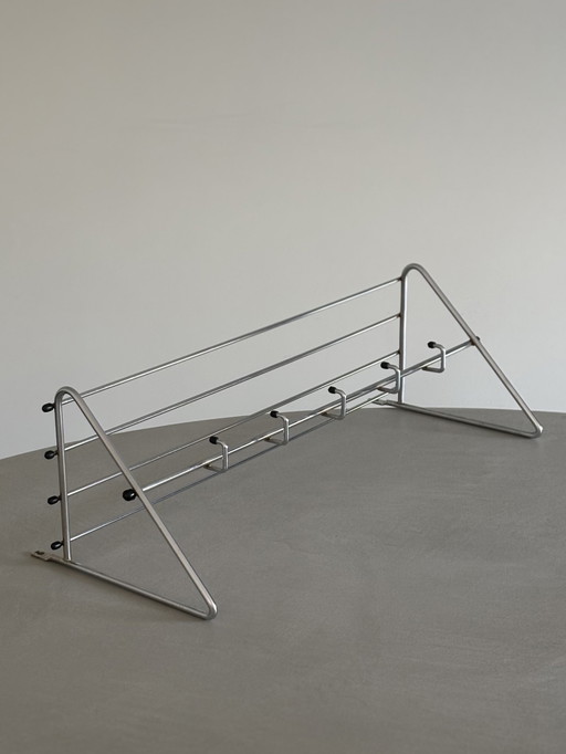 Minimalist metal coat rack - wall model, 70s