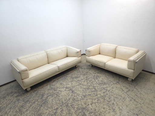 Poltrona Frau Set da due pezzi, poltrona di design, divano in pelle, divano