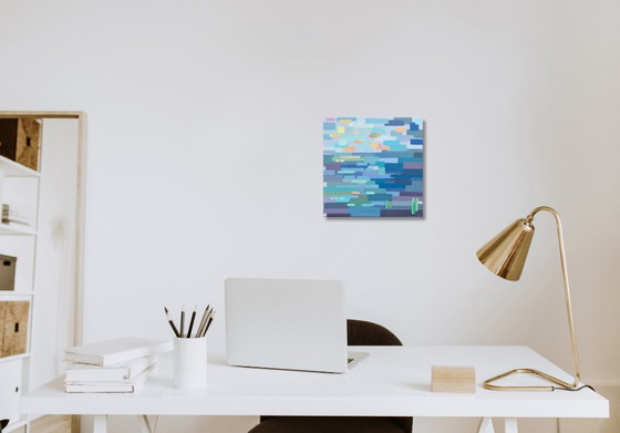 Image 1 of Cotton Candy Morning - modernes abstraktes Gemälde in sanften Morgenhimmeltönen