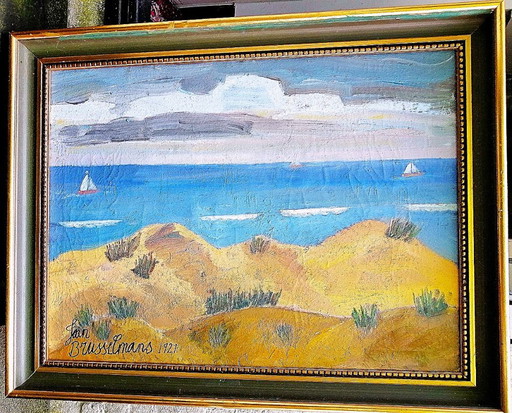 Jean Brusselmans 'Paysage de dunes' Huile sur toile