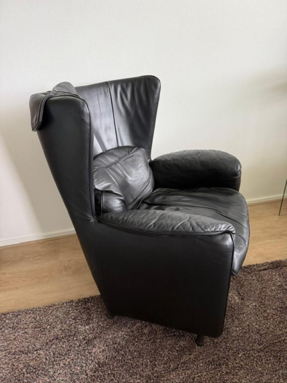Black Leather Design Armchair – de Sede (photo 5 of 6)
