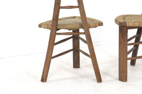 Image 1 of Set of 2 brutalist tripod vintage chairs