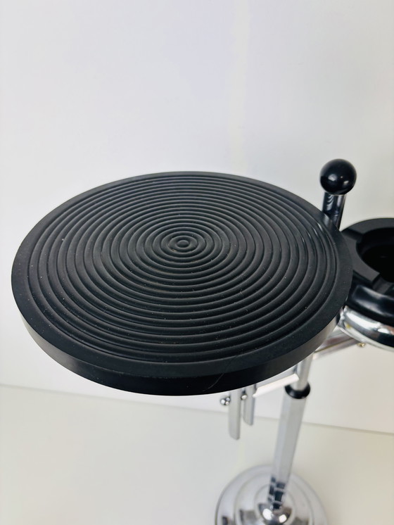 Image 1 of Vintage Art deco chrome staande asbak rooktafel