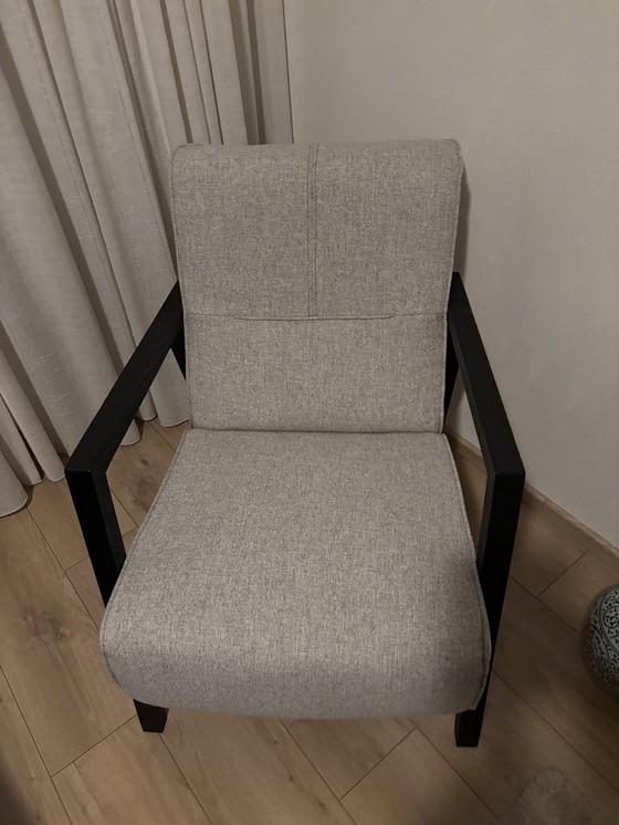 Image 1 of Sedia scandinava con rivestimento grigio chiaro screziato