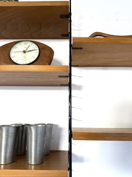 Image 1 of Vintage modular teak wall rack, Nisse String ‘60
