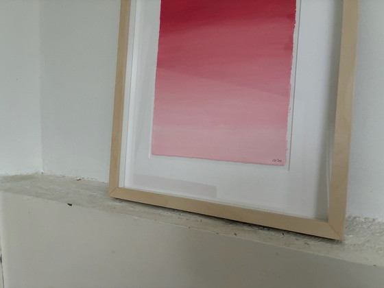 Artwork Lac Rose | | acrylic on cotton paper framed 32x42 cm – Paintings & Drawings (photo 4 of 5)