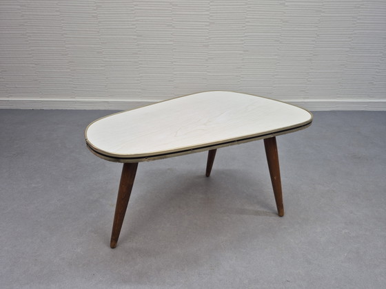 Image 1 of Vintage Plant Table with Light Wood-Look Formica Top.