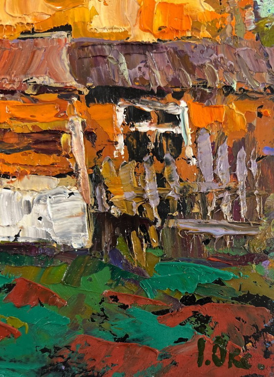 Image 1 of Original Oil Painting Day House Landscape Winds and sun of summer