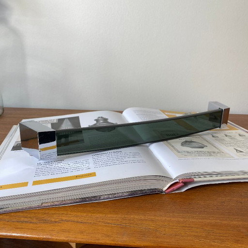 Portasciugamani Fontana Arte in vetro fumé e metallo cromato