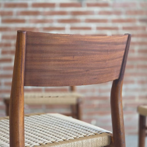 4x Wilkhahn, Georg Leowald Model 351 dining chair, teak – Chairs and lounge chairs, Paper, Wood, Vintage (photo 10 of 15)