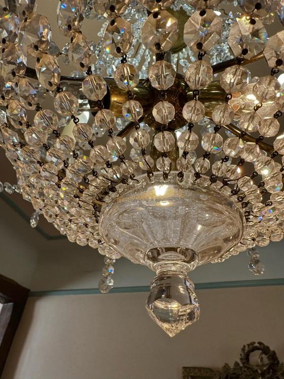 1960s Hot Air Balloon Crystal Chandelier – Brass (photo 13 of 15)