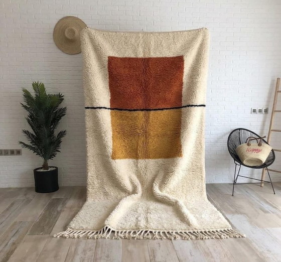 Groot traditioneel handgemaakt puur wollen Berber vloerkleed 3/4 m, Accupunto, Vloerkleden en tapijten, Zwart (foto 4 van 7)