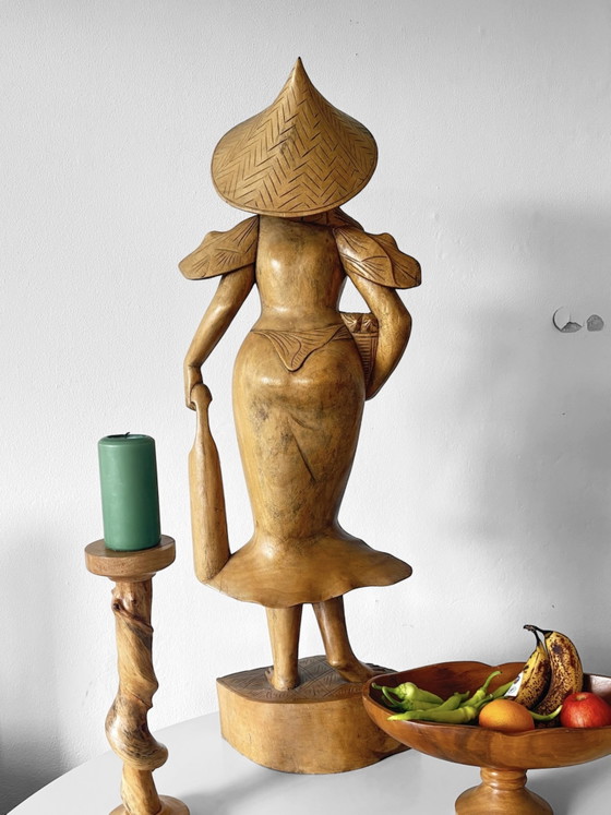 Beautiful large statue of beautiful wood – Sculpture (photo 6 of 11)