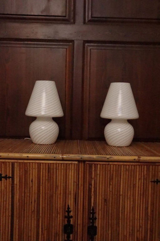Pair of Italian Murano Lamps