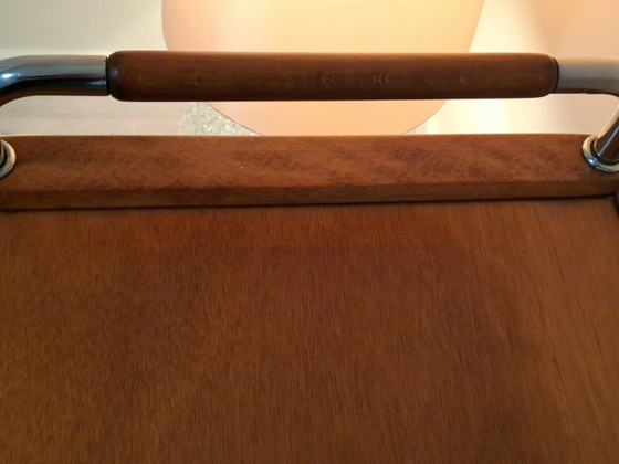 Serveerwagen in Thonet-stijl uit het midden van de 20e eeuw – Teak en chroom, designklassieker uit de jaren (photo 9 of 13)