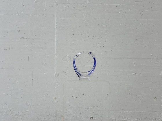 Image 1 of Vase en cristal de Murano à décor bleu, Italie, années 1970