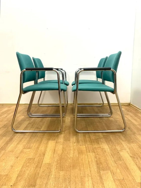 Image 1 of Retro fauteuils met armleuningen, jaren 70-80, Tsjechoslowakije (set van 4)