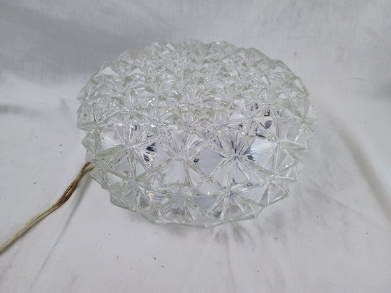 Image 1 of Elegante vintage Franse plafondlamp, vlak gemonteerd, VIANNE, midden 20e eeuw