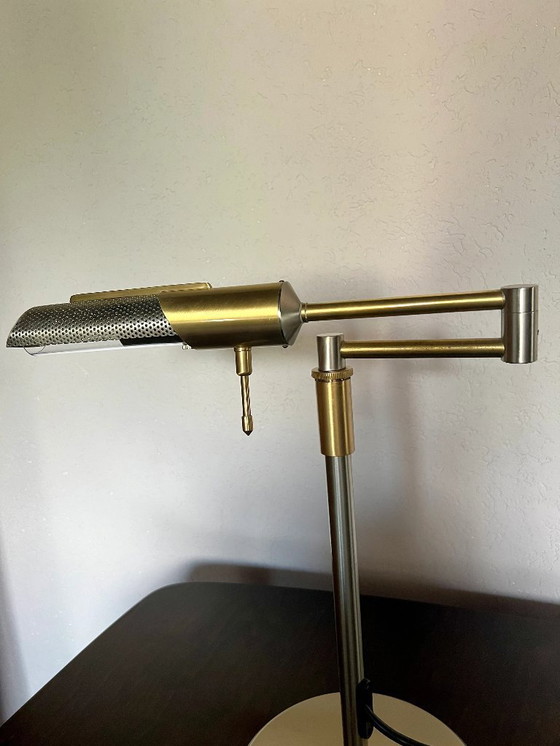 Image 1 of N-Licht table lamp, article number 5447. Top-quality classic from Germany. Infinitely dimmable, tiltable and extendable