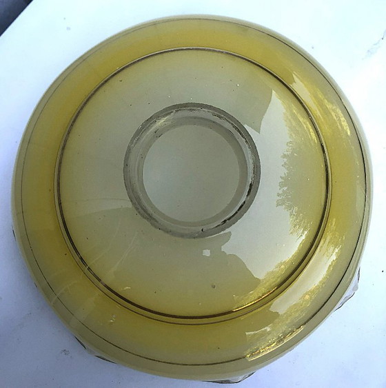 Image 1 of Vintage glazen lampenkap met bloemmotief - jaren 1950-60