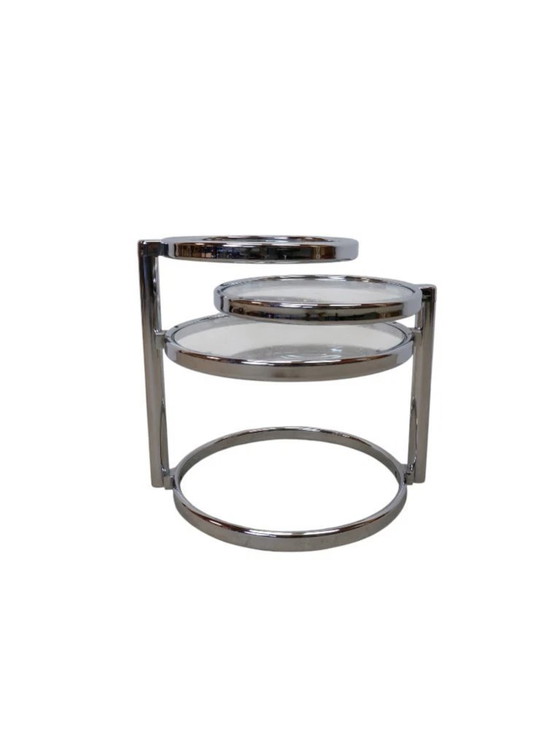 Bijzettafel Double Swivel – Glas, Chroom (photo 6 of 6)